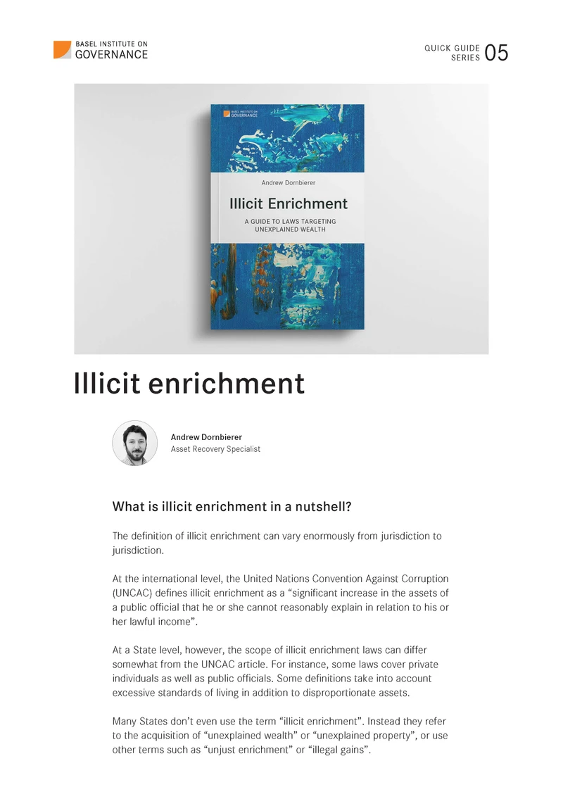 Quick Guide 5: Illicit enrichment cover
