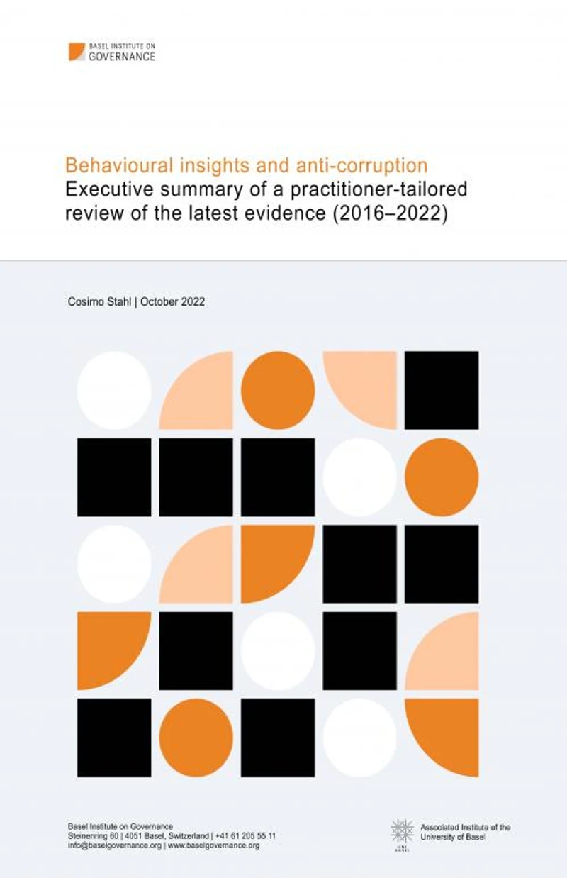 Behavioural insights and anti-corruption: A practitioner-tailored review of the latest evidence (2016–2022) cover