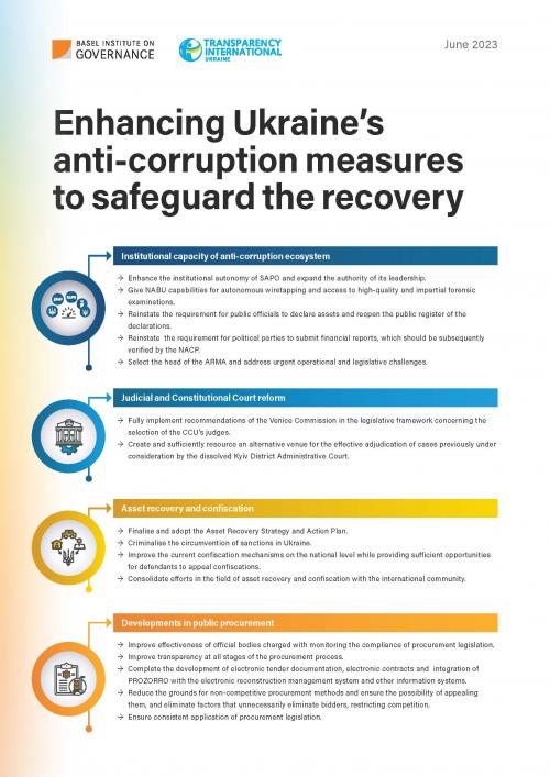 Enhancing Ukraine’s anti-corruption measures to safeguard the recovery – update for the Ukraine Recovery Conference 2023