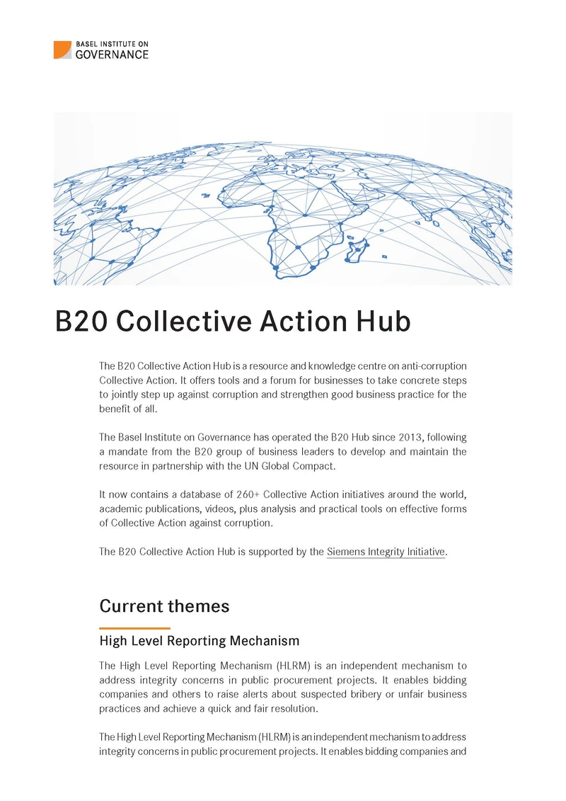 Flyer: B20 Collective Action Hub cover