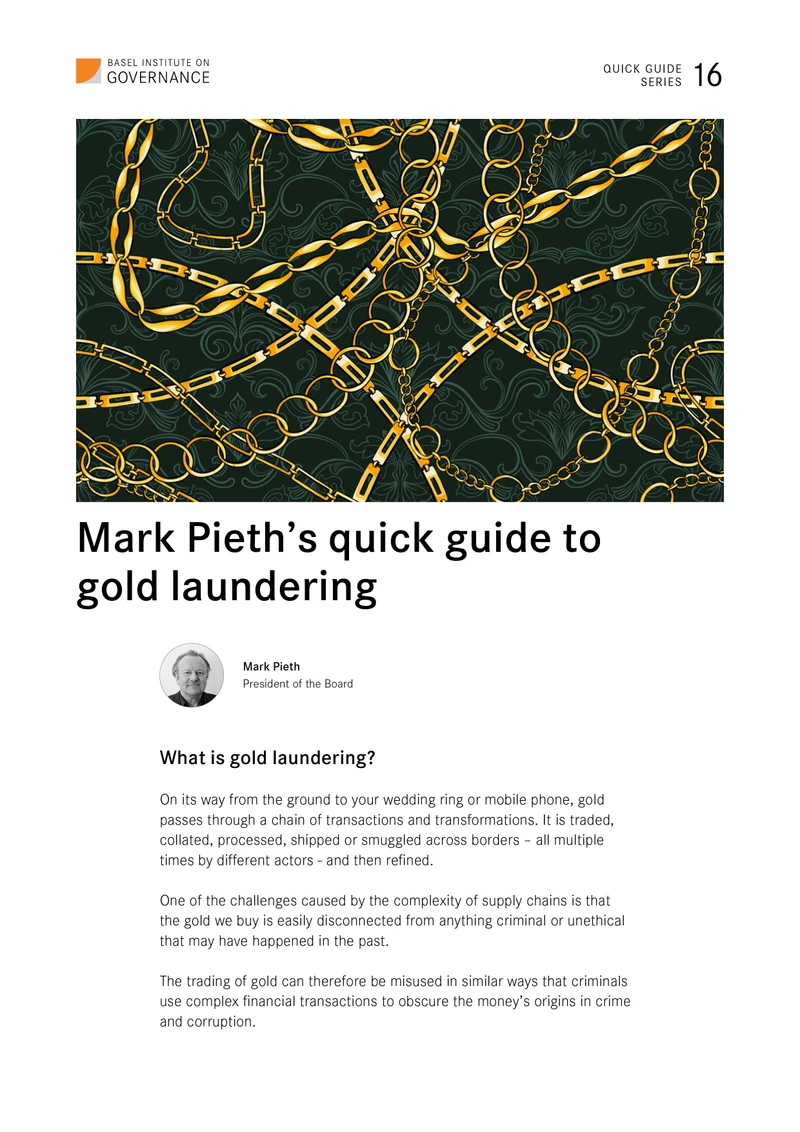 Quick Guide 16: Gold laundering cover
