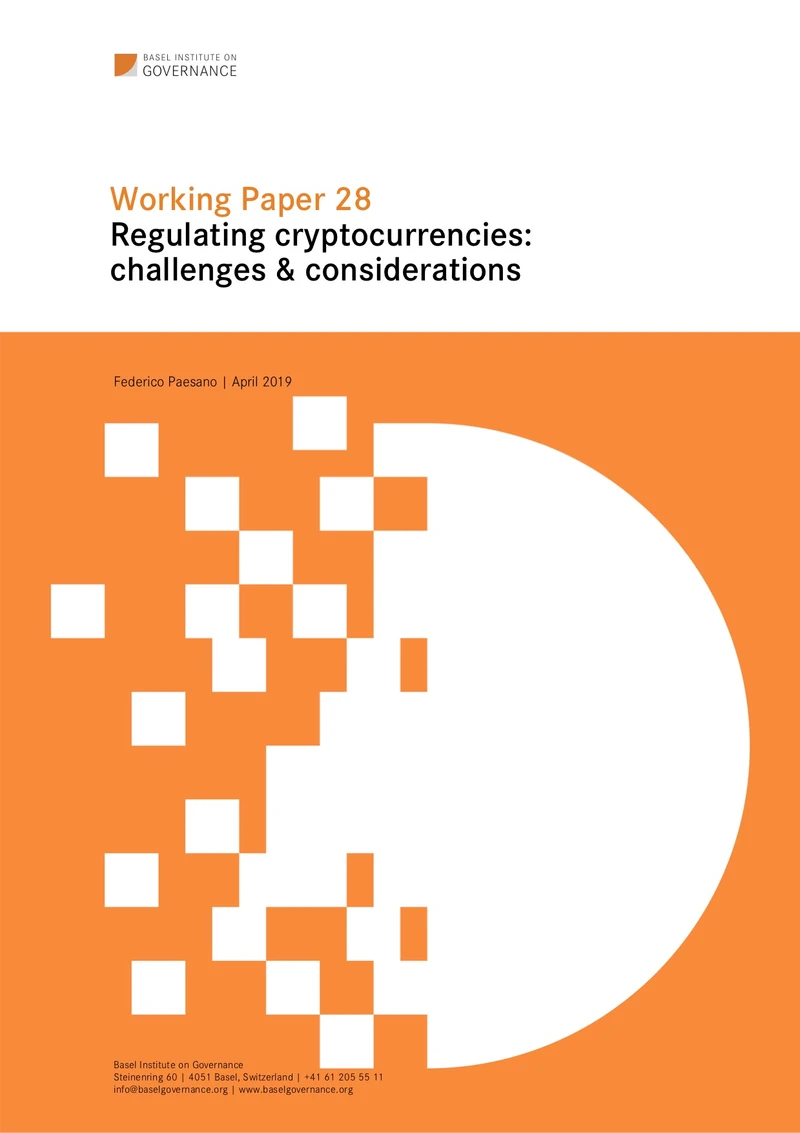 Working Paper 28: Regulating cryptocurrencies: challenges and considerations cover