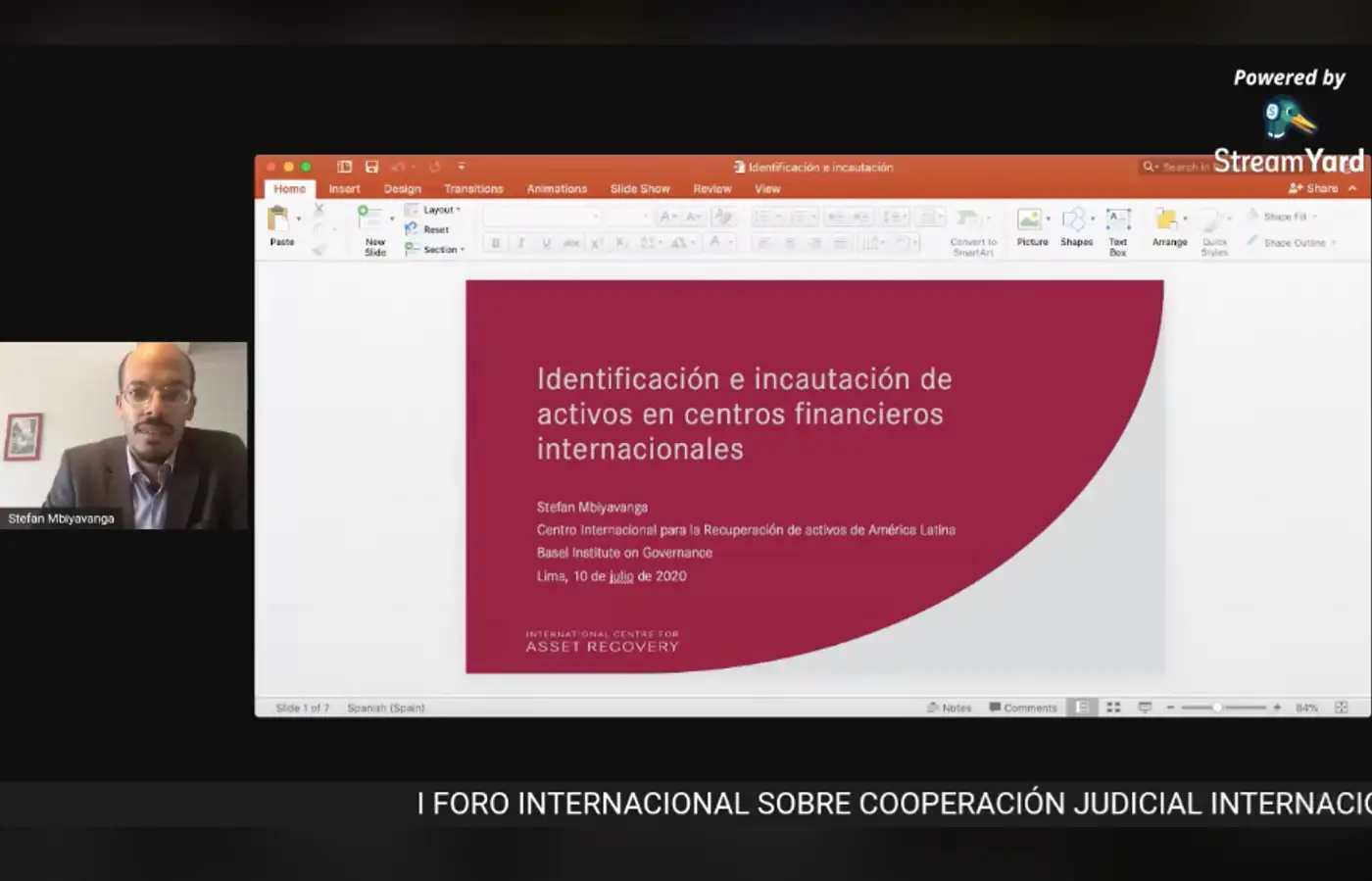 Recovering assets hidden in international financial centres – Stefan Mbiyavanga presents to Latin American study group on Facebook Live