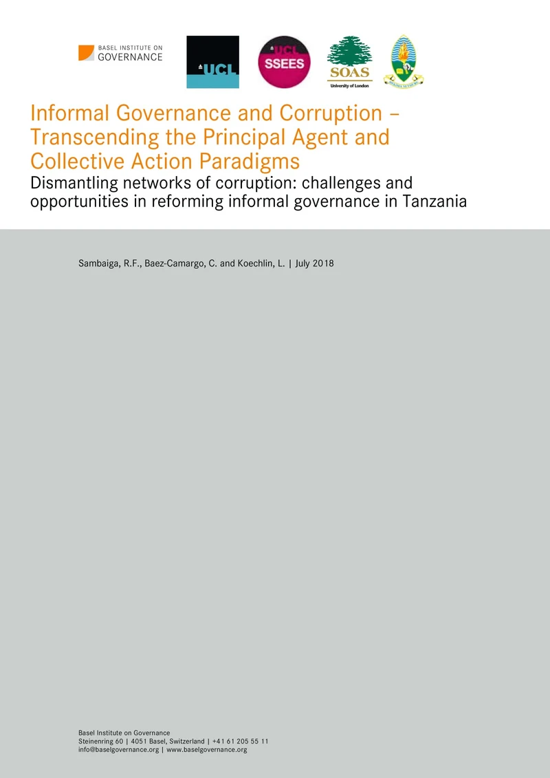 Informal Governance and Corruption – Transcending the Principal Agent and Collective Action Paradigms in Tanzania cover