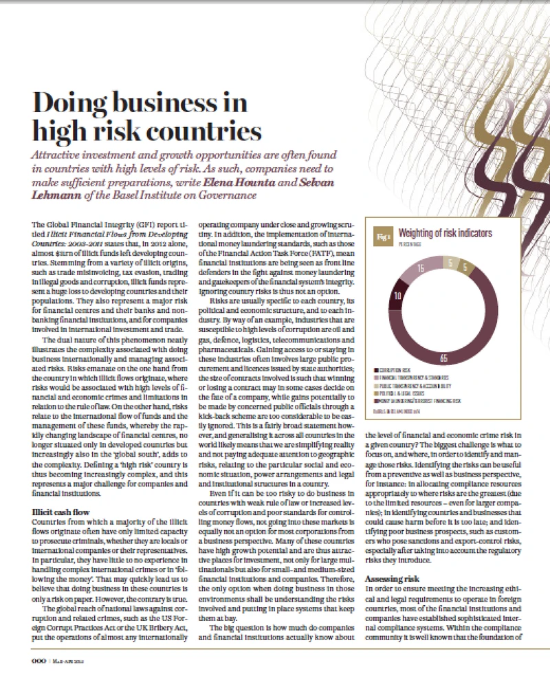 Doing business in high risk countries cover