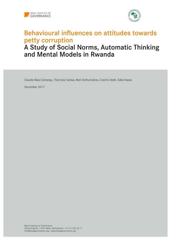 Behavioural influences on attitudes towards petty corruption: a study of social norms, automatic thinking and mental models in Rwanda