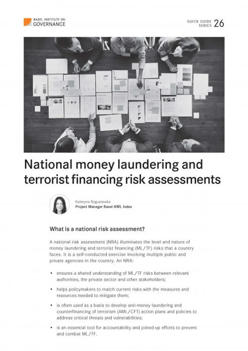 Quick Guide 26: National money laundering and terrorist financing risk assessments cover