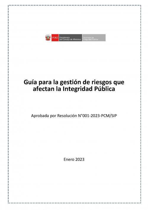 Guía para la gestión de riesgos que afectan la Integridad Pública