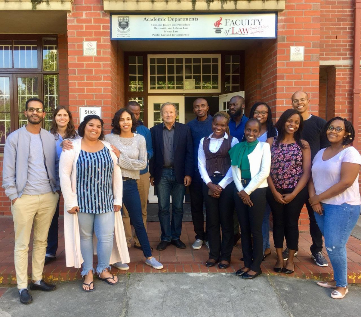 Students at Cape Town university with Mark Pieth