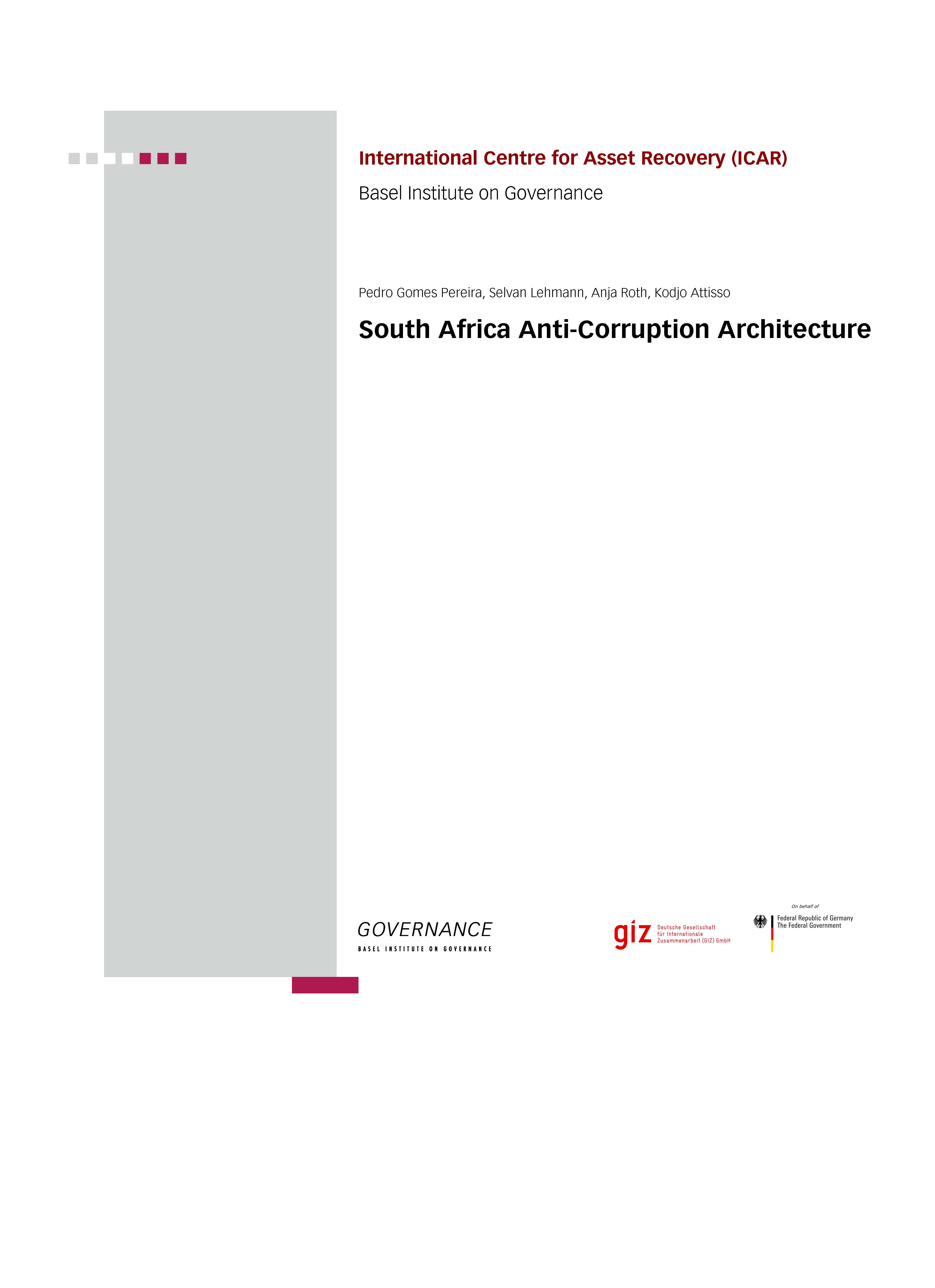 Cover of South Africa Anti-Corruption Architecture report