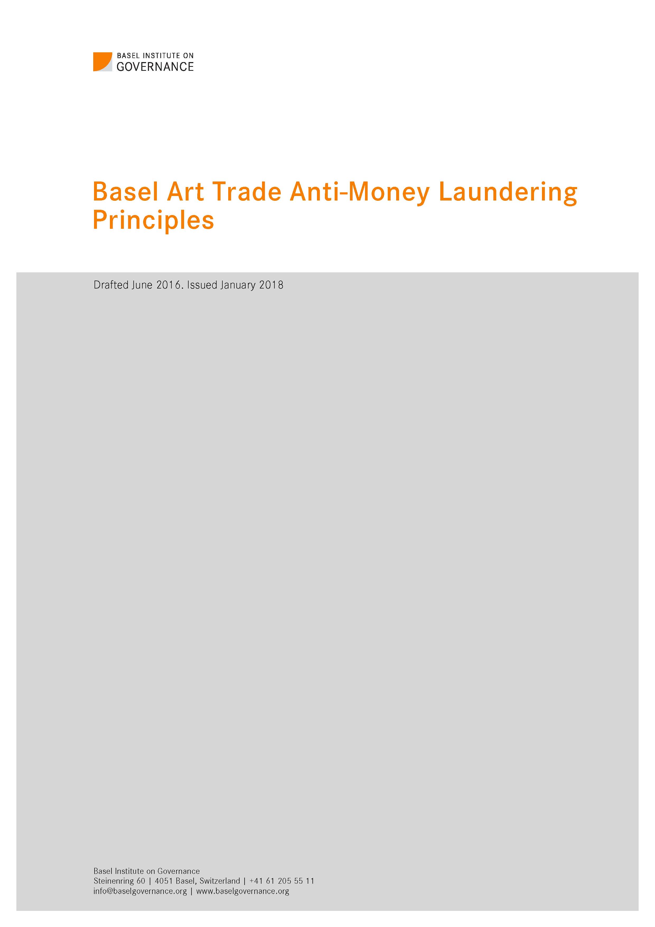 Cover of Basel Art Trade AML Principles