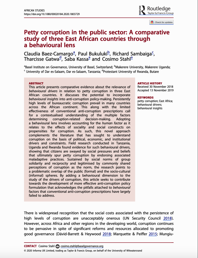 African Studies journal paper front page