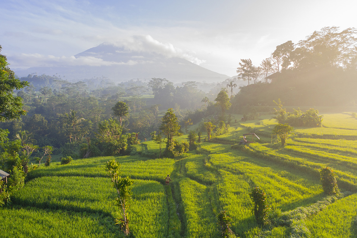 Mount Agung in the sunrise, Sidemen, Bali, Indonesia – just one of many stunning landscapes in the archipelago. Photo by Geio Tischler on Unsplash