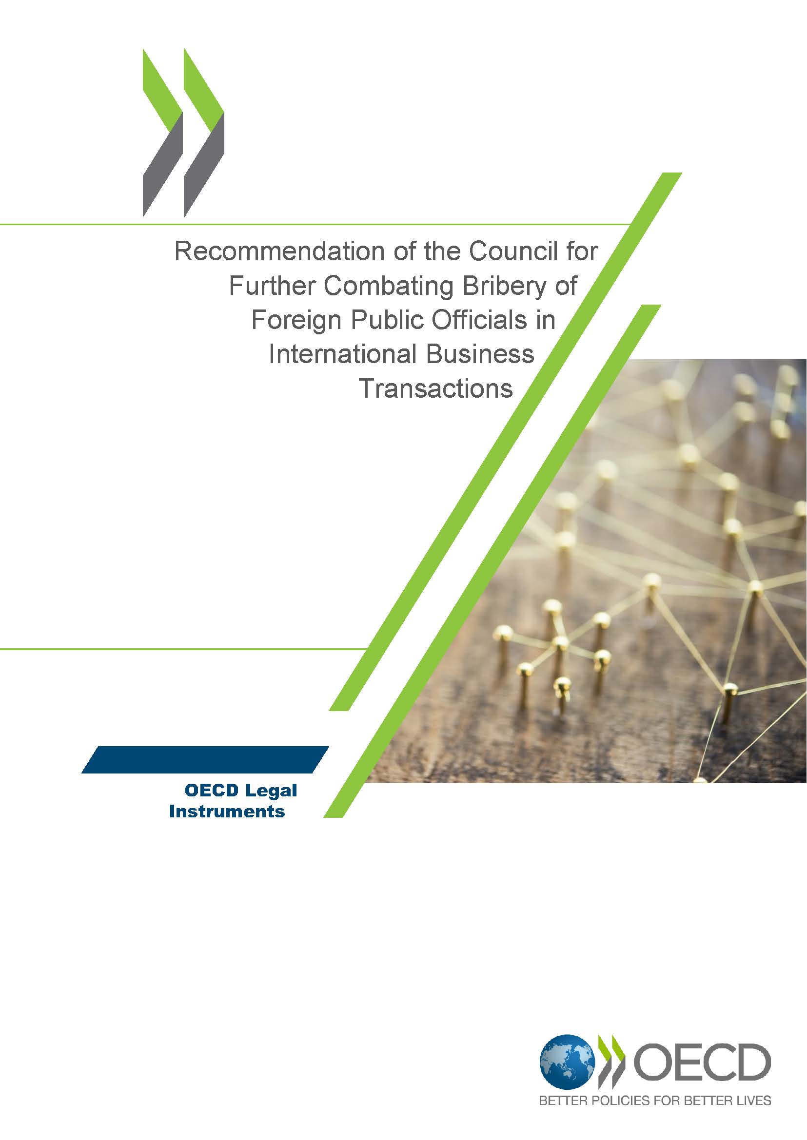 Cover page of Recommendation of the Council for OECD Further Combating Bribery of Foreign Public Officials in International Business Transactions