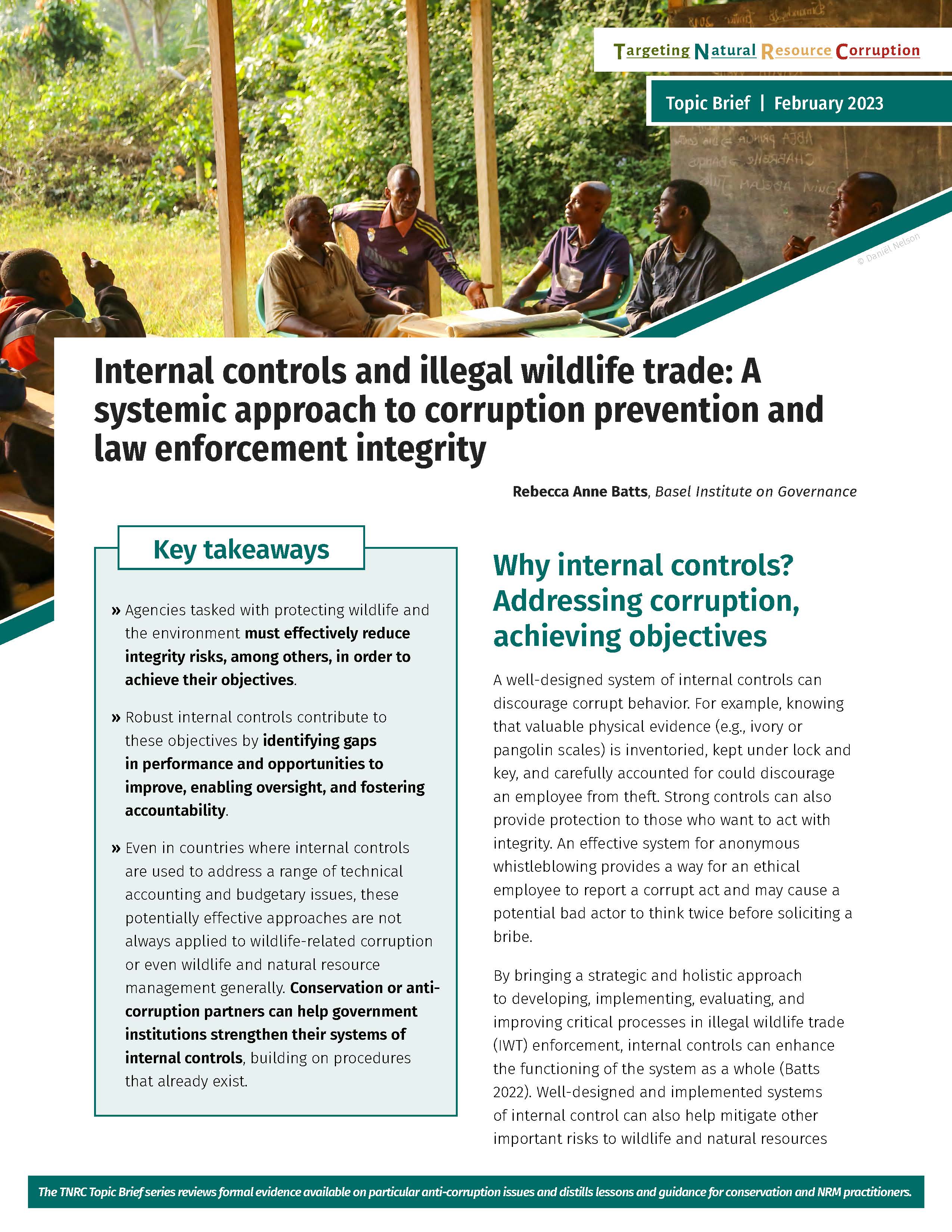Cover page of publication - Internal controls and illegal wildlife trade: A systemic approach to corruption prevention and law enforcement integrity