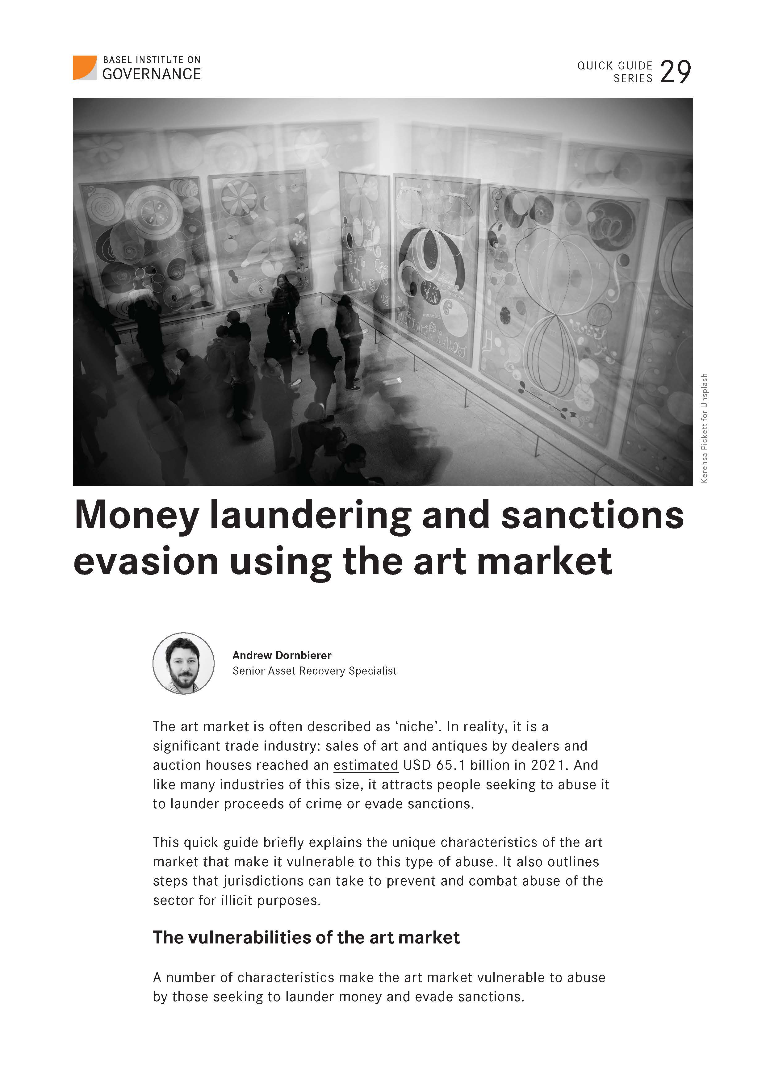 Money laundering and sanctions evasion using the art market