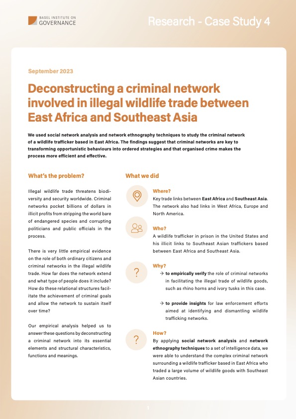 Research case study 4 Deconstructing a wildlife trafficking network