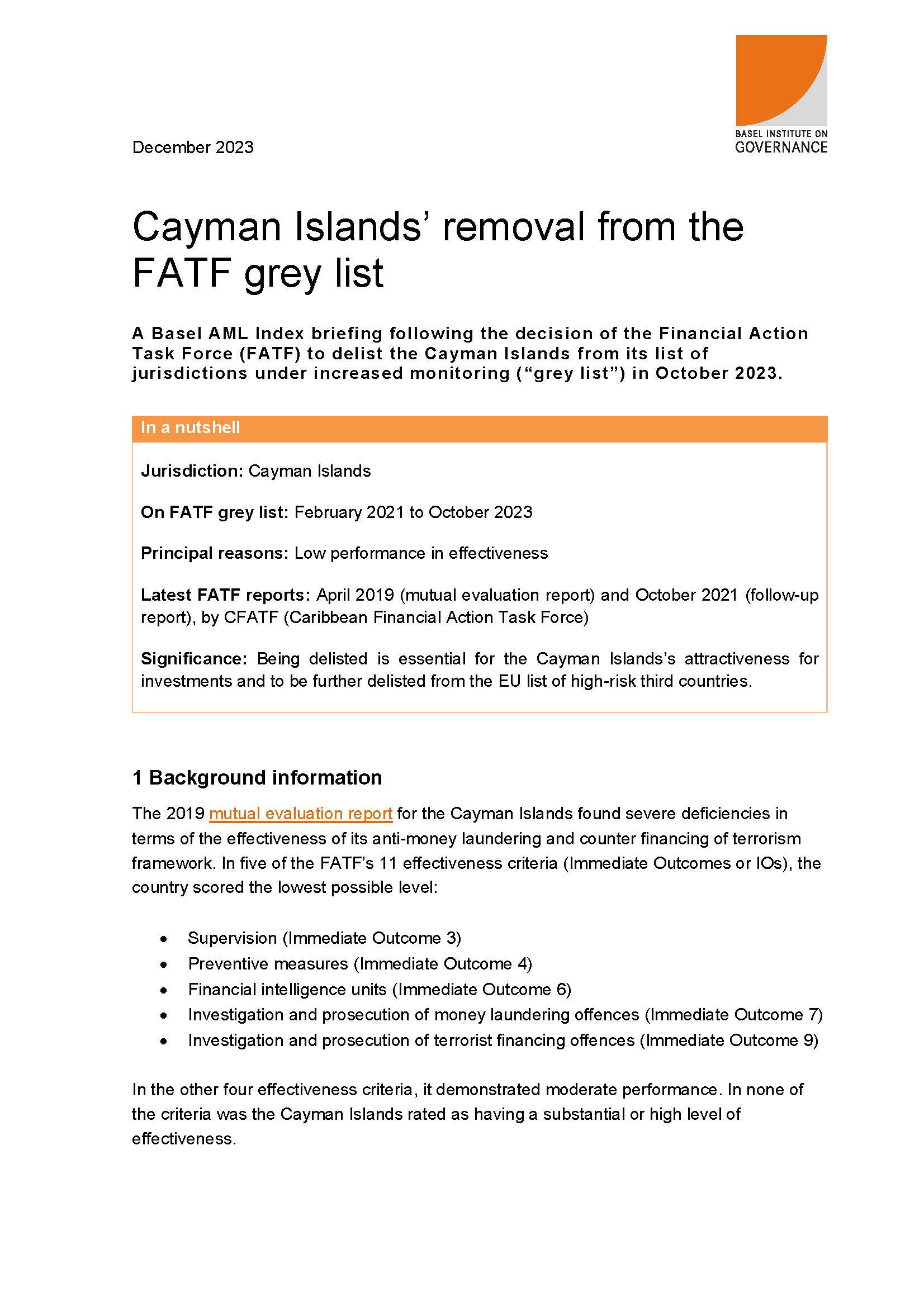 Cayman report