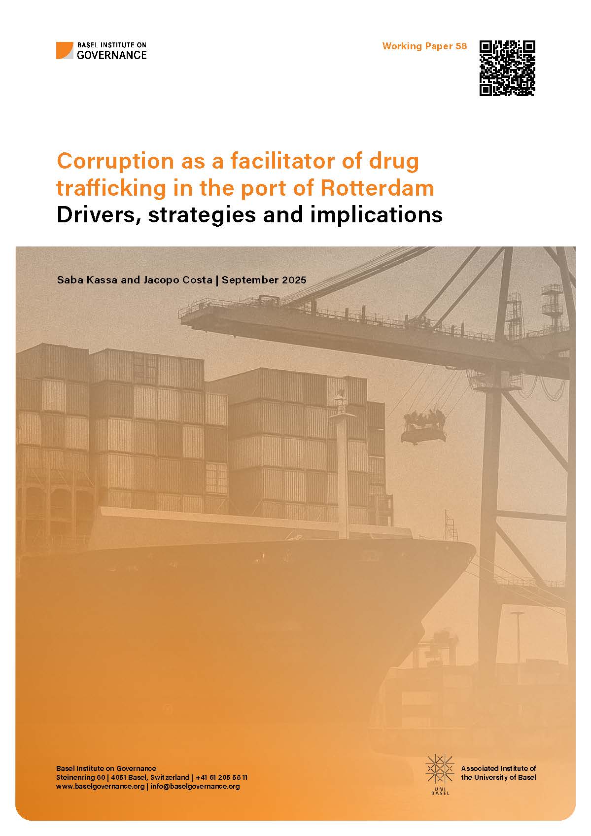 Cover page of Working Paper 58: Corruption as a facilitator of drug trafficking in the port of Rotterdam