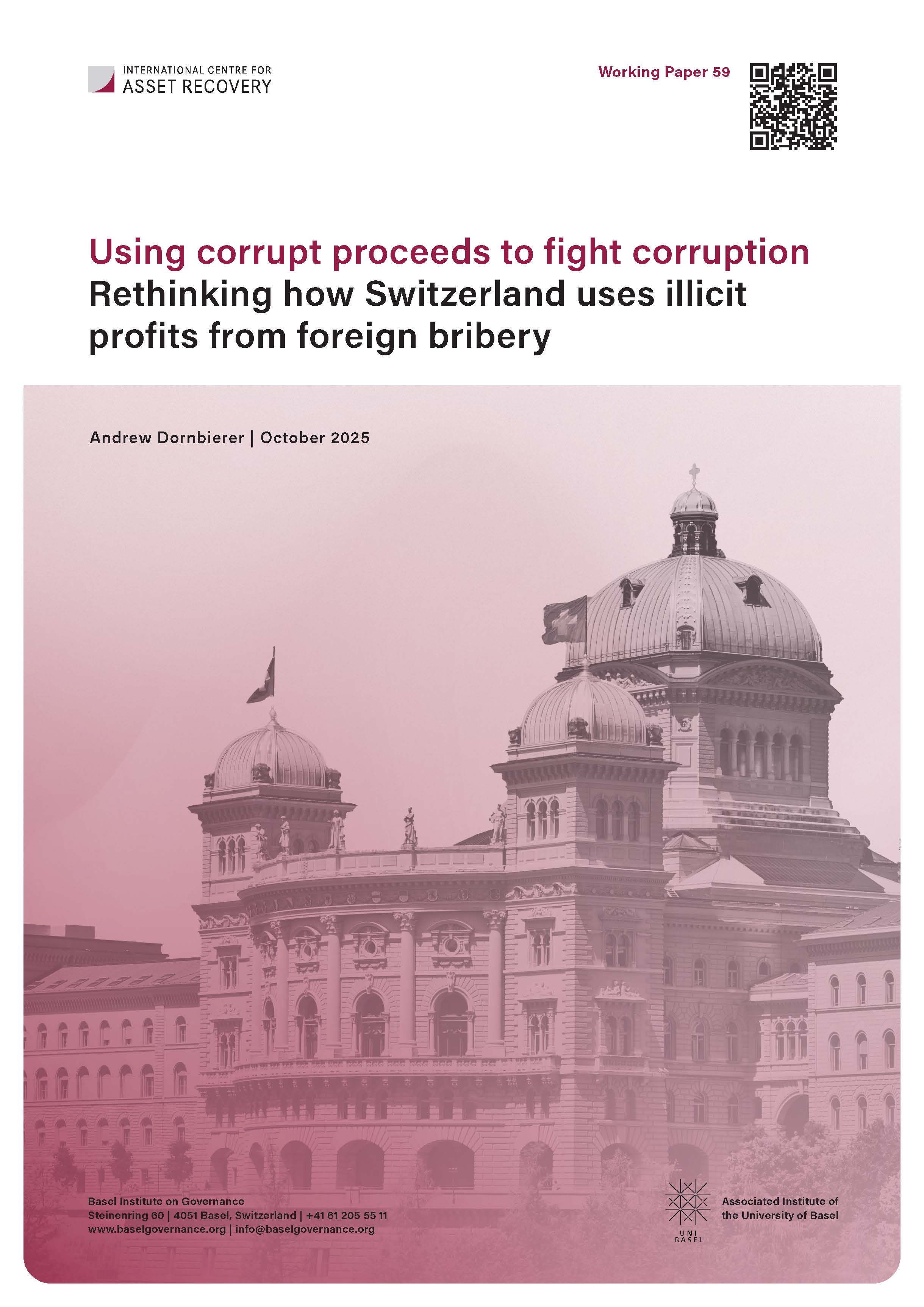 Cover of Working Paper 59 showing the Swiss Federal Palace in Berne