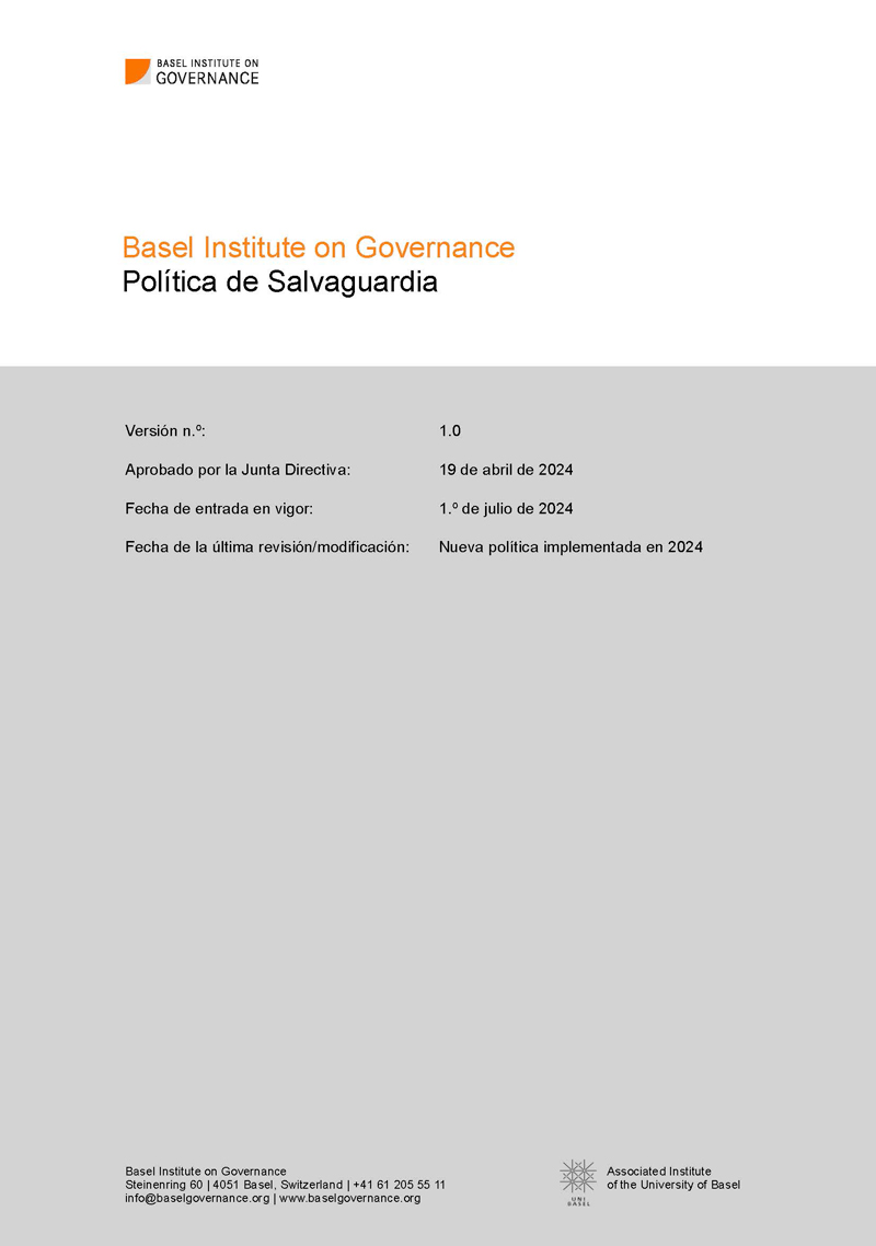 Safeguarding policy ES cover page