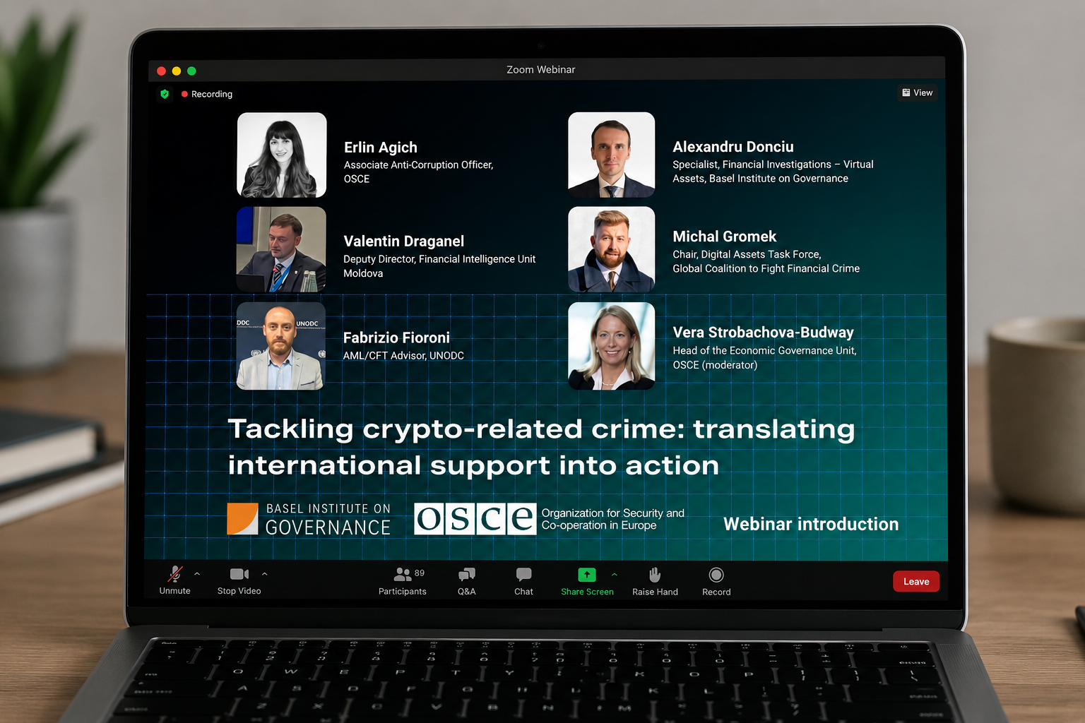 OSCE-Basel webinar - mockup of Zoom call