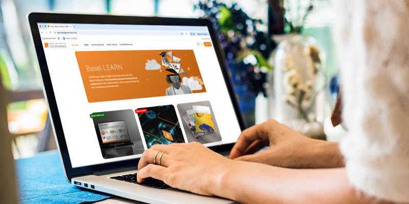 Basel LEARN website shown on a laptop screen